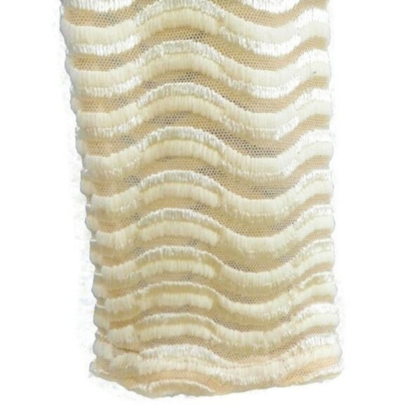 Sagaie Paris Bodysuit Chevron Solid Textured Mock Double Snap Bottom Lycra M - Picture 3 of 8